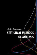 Statistical methods of analysis /