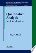 Quantitative analysis : an introduction /