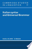 Italian syntax and universal grammar /