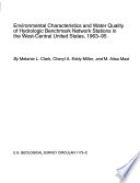 Environmental characteristics and water quality of hydrologic benchmark network stations in the west-central United States, 1963-95 /
