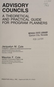 Advisory councils : a theoretical and practical guide for program planners /