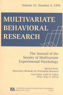 Innovative methods for prevention research : a special issue of multivariate behavioral research.