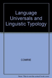 Language universals and linguistic typology : syntax and morphology /