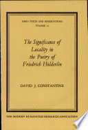 The significance of locality in the poetry of Friedrich Holderlin /