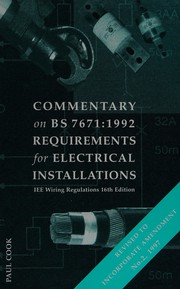 Commentary on BS 7671:1992 requirements for electrical installations : IEE wiring regulations 16th edition /