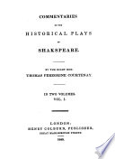 Commentaries on the historical plays of Shakspeare /