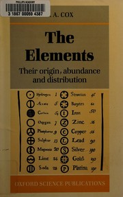 The elements : their origin, abundance, and distribution /