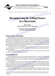 Reengineering the selling process in a showroom /