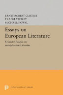 Essays on European literature. : Kritische Essays zur europaischen Literatur /