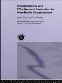 Accountability and effectiveness evaluation in non-profit organizations /