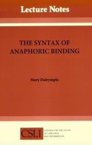 The syntax of anaphoric binding /