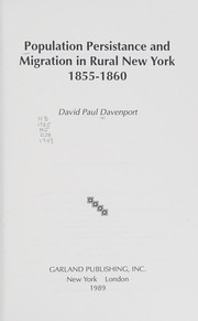 Population persistence and migration in rural New York, 1855-1860 /