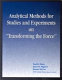 Analytical methods for studies and experiments on "Transforming the force" /
