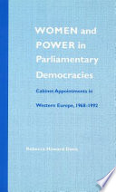 Women and power in parliamentary democracies : cabinet appointments in Western Europe, 1968-1992 /