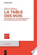 La Table des rois : Contribution à l'histoire textuelle des Tables faciles de Ptolémée /