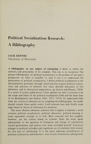 Political socialization research : a bibliography.