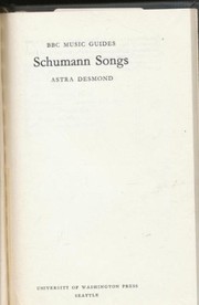 Schumann songs.