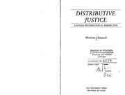 Distributive justice : a social-psycological perspective /