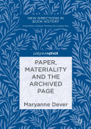 Paper, Materiality and the Archived Page /