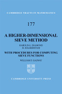 A higher-dimensional sieve method : with procedures for computing sieve functions /