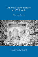 Le Livret d'opéra en France au XVIIIe siècle /