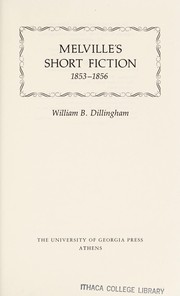 Melville's short fiction, 1853-1856 /