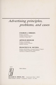 Advertising principles, problems, and cases /