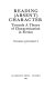 Reading (absent) character : towards a theory of characterization in fiction /