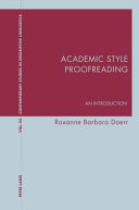 Academic style proofreading : an introduction /