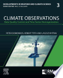 Climate observations : data quality control and time series homogenization /