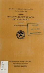 Inflation, exchange rates, and stabilization /