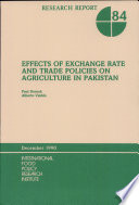 Effects of exchange rate and trade policies on agriculture in Pakistan /