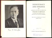 Democracy and finance ; the addresses and public statements of William O. Douglas as member and chairman of the Securities and Exchange Commission /