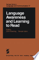 Language Awareness and Learning to Read /