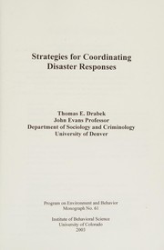 Strategies for coordinating disaster responses /