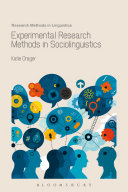 Experimental research methods in sociolinguistics /