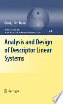 Analysis and design of descriptor linear systems /