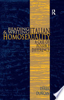 Reading and writing Italian homosexuality : a case of possible difference /