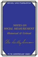 Notes on social measurement : historical and critical /