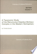 A taxonomic study of the Ranunculus hispidus Michaux complex in the Western Hemisphere /