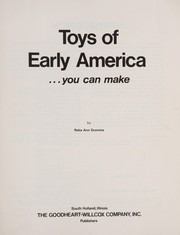 Toys of early America--you can make /