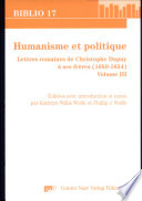 Humanisme et politique : lettres romaines de Christophe Dupuy à ses frères /