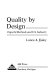 Quality by design : Taguchi Methods and U.S. industry /