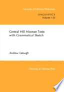 Central Hill Nisenan texts with grammatical sketch /