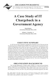 A case study of IT chargeback in a government agency /