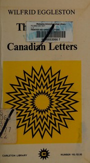 The frontier and Canadian letters /