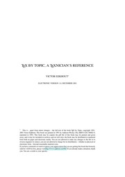 TEX by topic : a TEXnician's reference /
