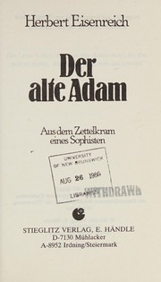 Der alte Adam : aus dem Zettelkram eines Sophisten /