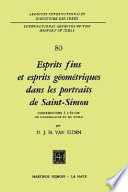 Esprits fins et esprits geometriques dans les portraits de Saint-Simon : contributions a l'etude du vocabulaire et du style /