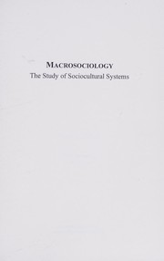 Macrosociology : the study of sociocultural systems /